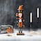 Glitzhome® 18.5"H Halloween Wooden Black Cat Nutcracker with Pumpkin Ornament